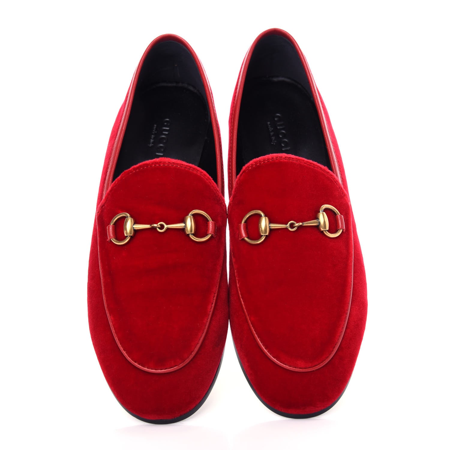 Gucci Velvet Horsebit Womens Jordaan Loafers 37 Hibiscus Red 5 of 12