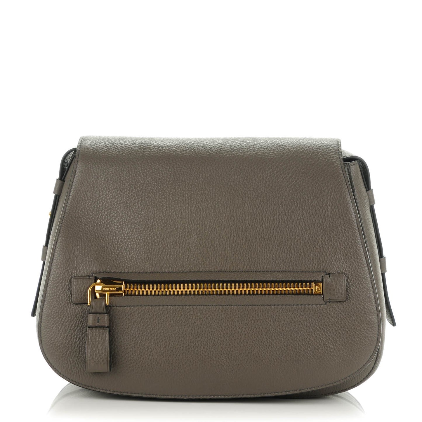 Grained Calfskin Soft Jennifer Saddle Bag Graphite