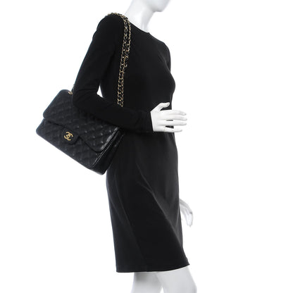 Chanel Caviar Quilted Jumbo Double Flap Black 3 of 8
