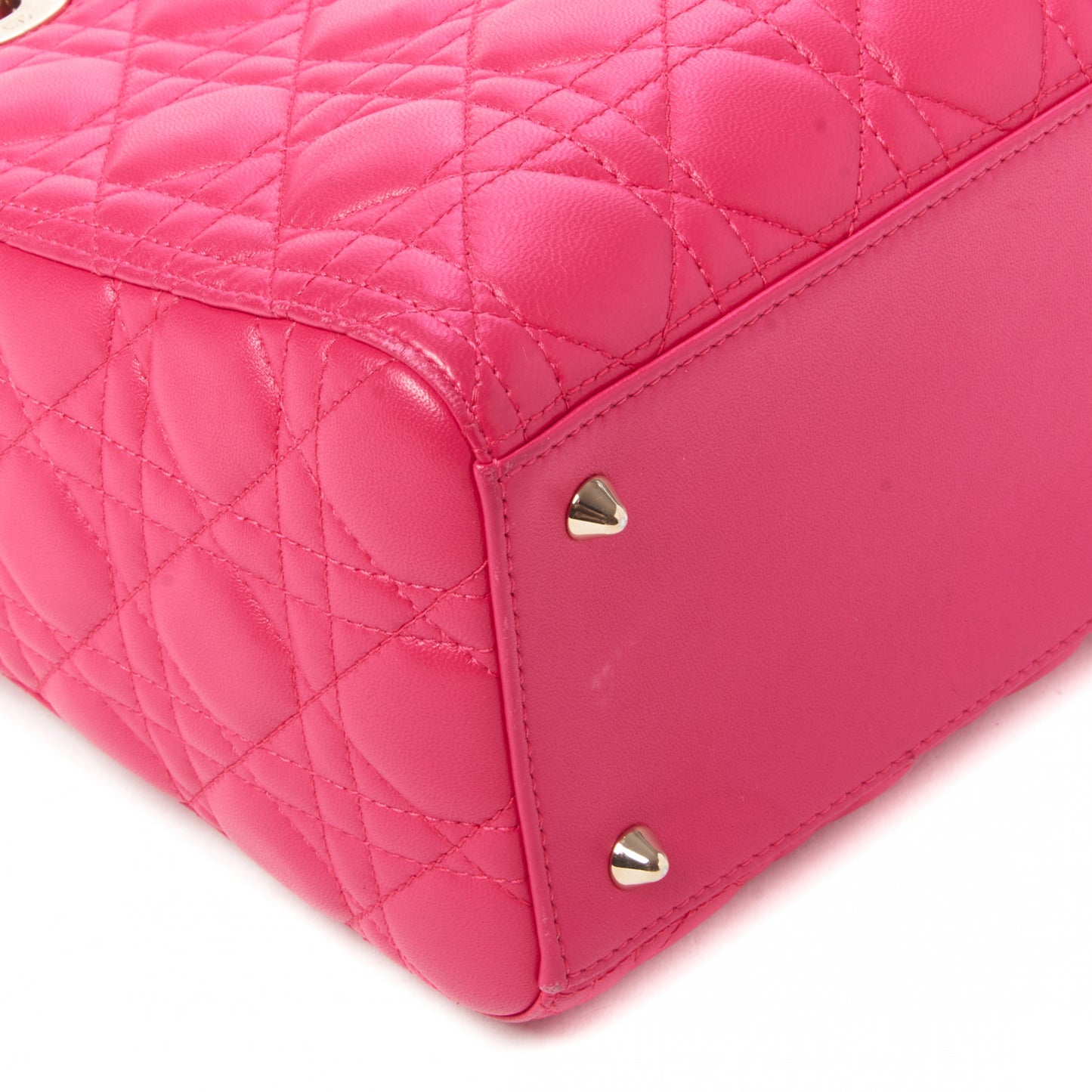 Lambskin Cannage Medium Lady Dior Fuchsia