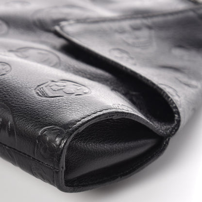 Alexander McQueen Calfskin Skull Embossed De Manta Clutch Black 11 of 11