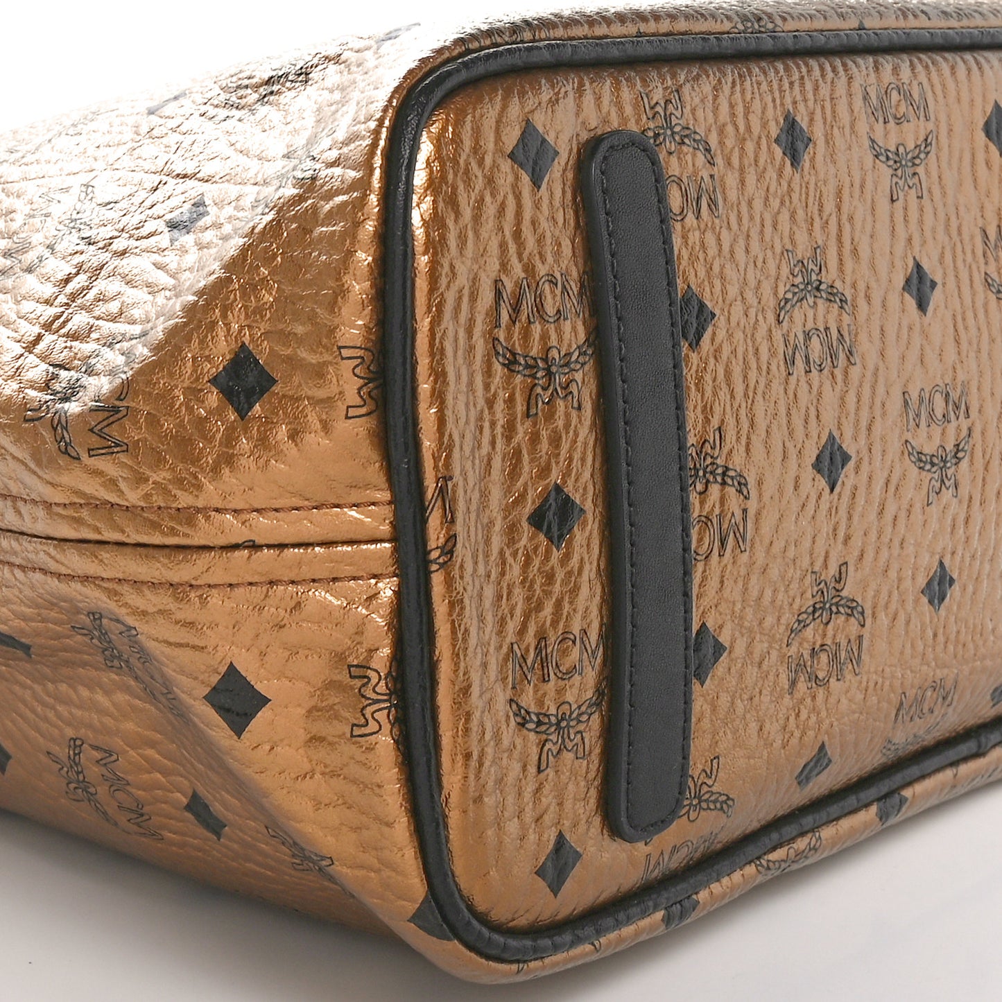 Metallic Visetos Medium Shopper Tote Gold