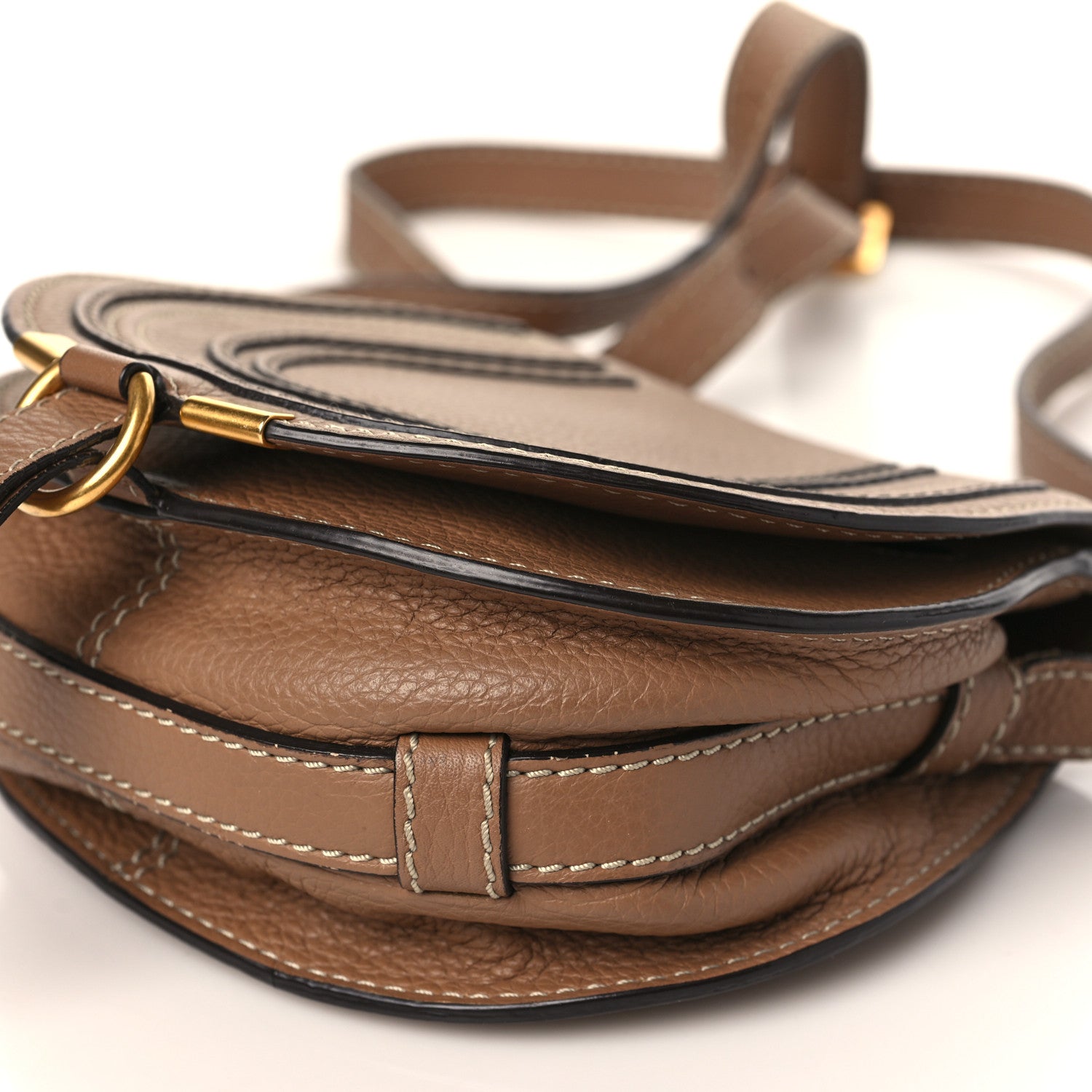 Chloe Calfskin Mini Marcie Round Crossbody Bag Nut 9 of 11
