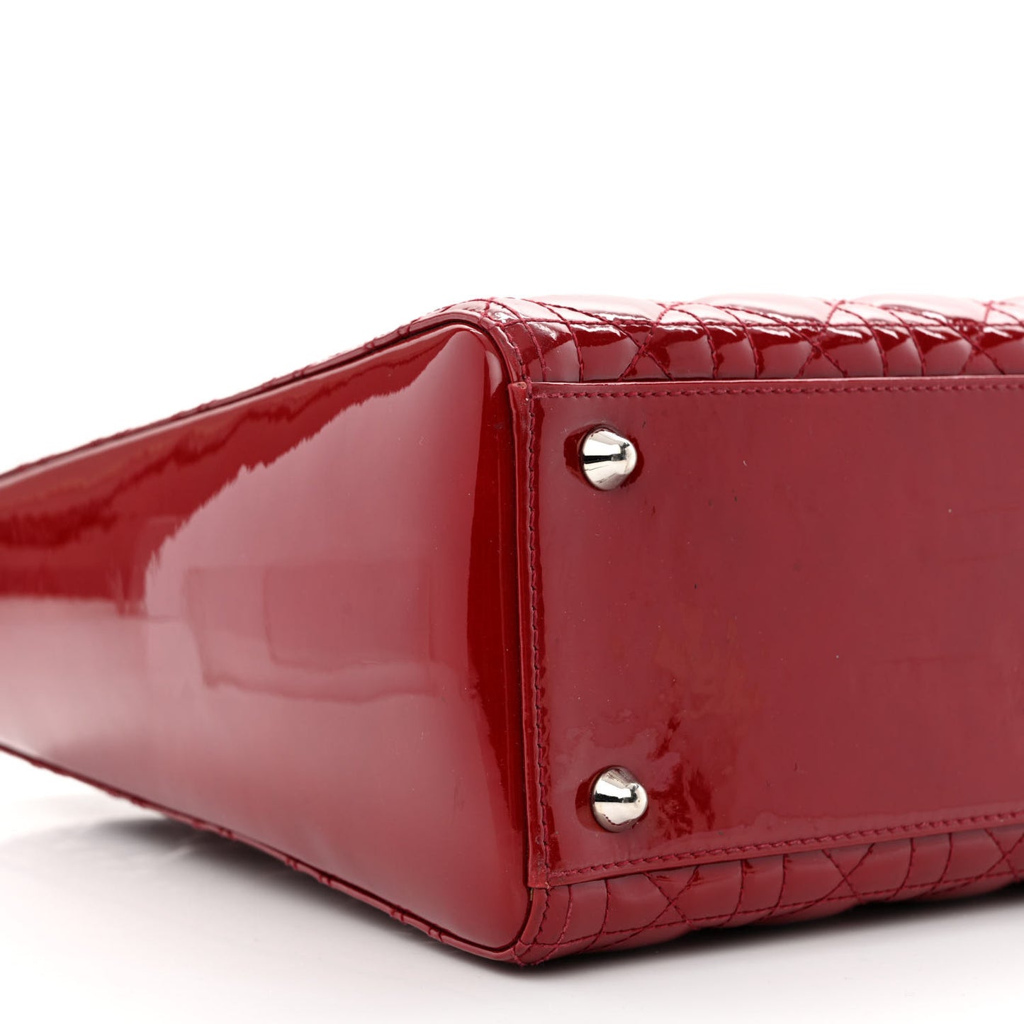 Patent Cannage Large Lady Dior Red