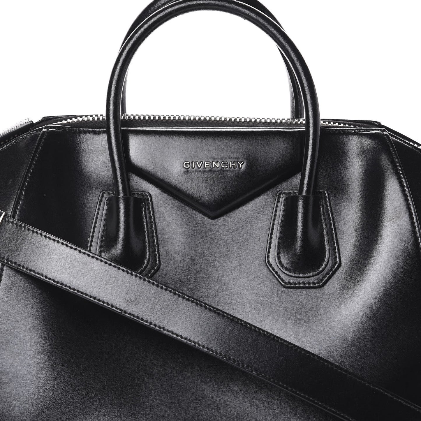 Shiny Lord Calfskin Medium Antigona Black