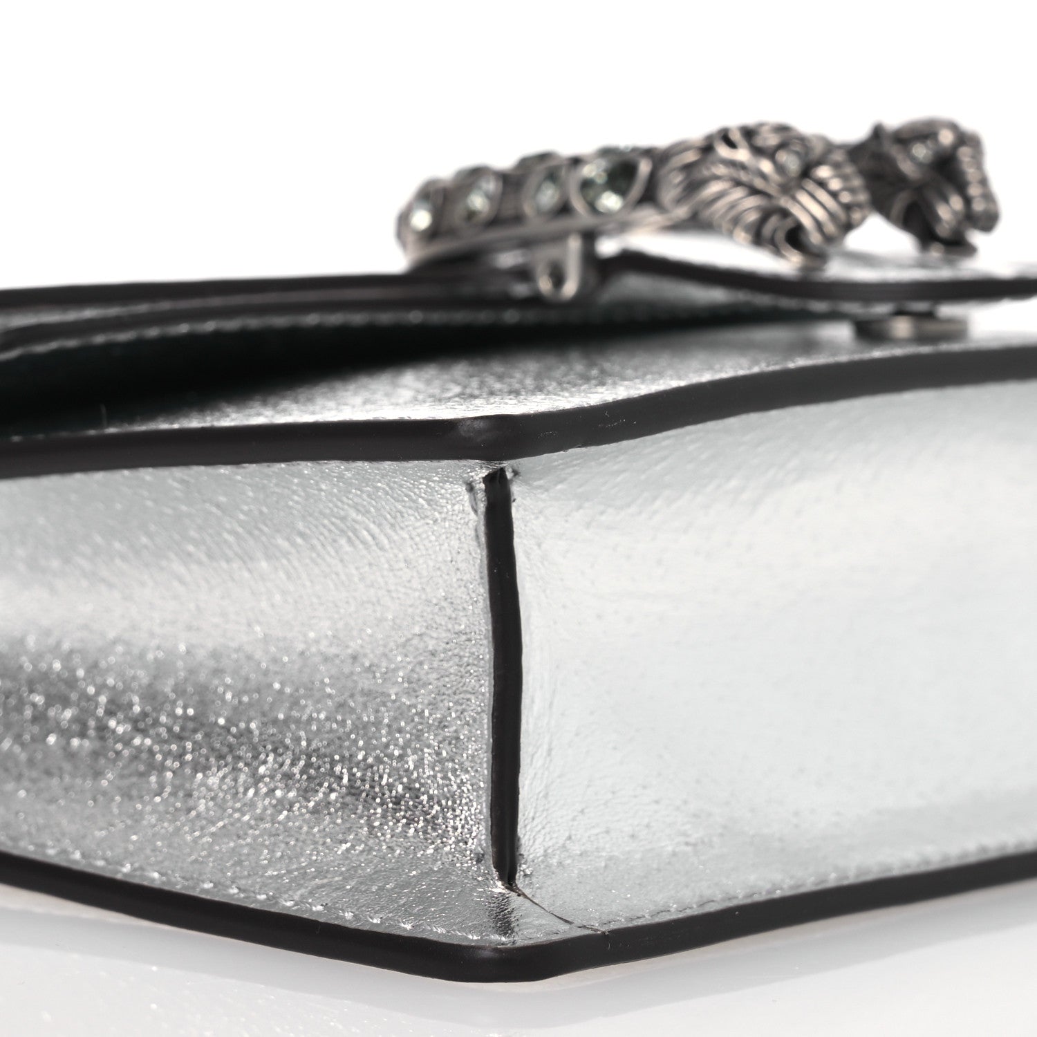 Gucci Metallic Calfskin Super Mini Dionysus Shoulder Bag Silver 8 of 10