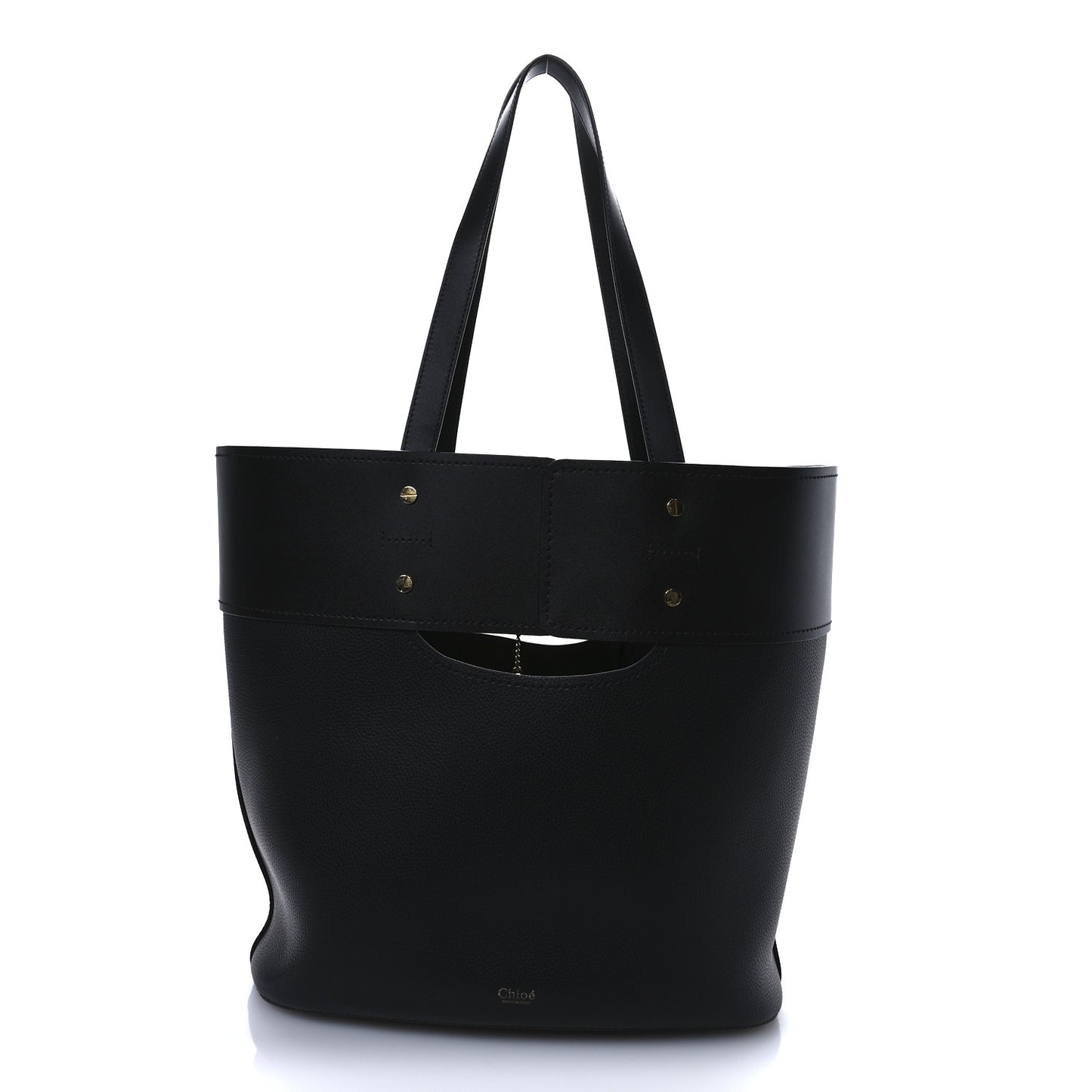 Smooth Grained Calfskin Medium Aby Tote Black