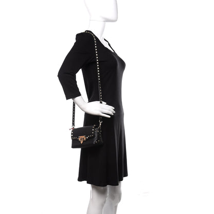 Valentino Garavani Pebbled Calfskin Mini Rockstud Crossbody Bag Black 2 of 9