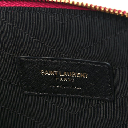 Saint Laurent Calfskin Matelasse Chevron Monogram A5 Wristlet Bubblegum 5 of 6