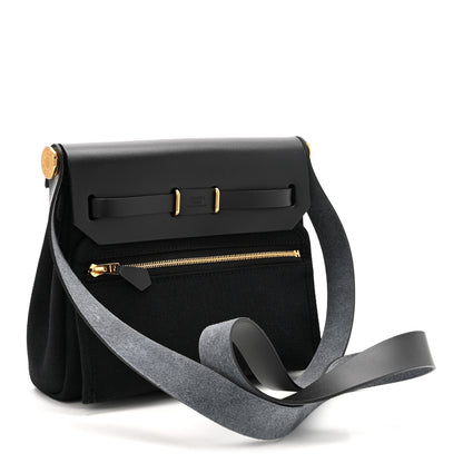 Hermes Military Toile Vache Hunter Herbag Zip Retourne 20 Black 3 of 11