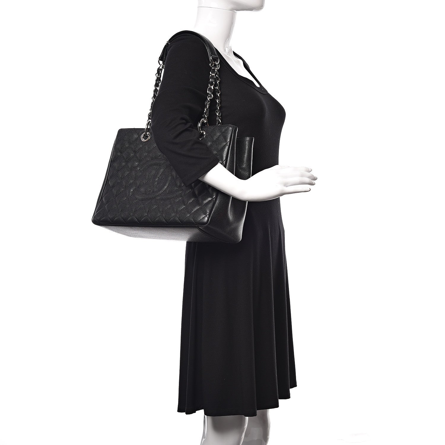 Chanel Caviar Quilted Grand Shopping Tote GST Black 2 of 13