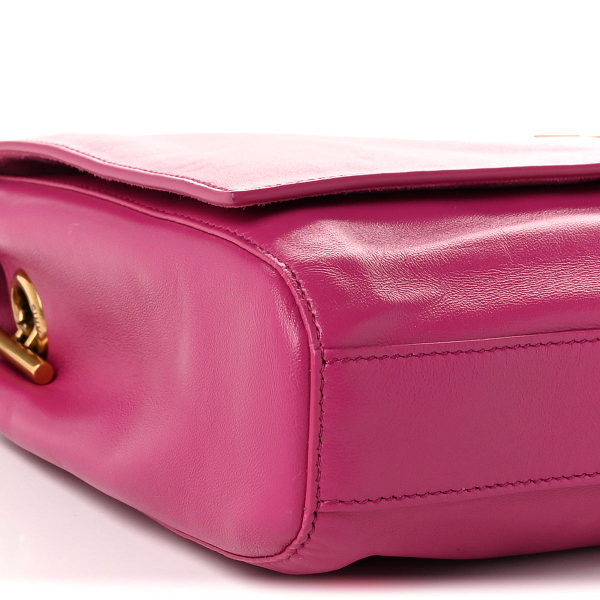Smooth Calfskin Suede Medium Reversible Monogram Kate Satchel Rose Rubis