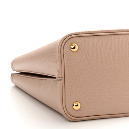 Prada Saffiano Cuir Medium Panier Bucket Bag Cipria Black 8 of 9