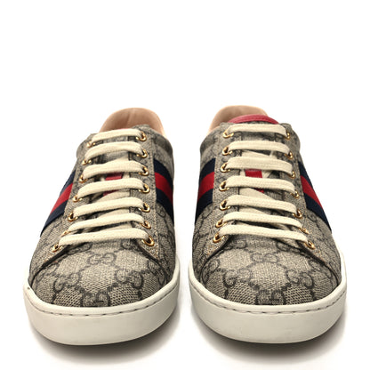 Gucci GG Supreme Monogram Womens Ace Low-Top Sneaker 36 Beige 2 of 10