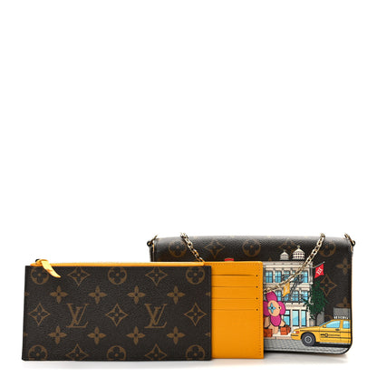 Louis Vuitton Monogram 2022 Christmas Animation New York Soho Pochette Felicie Chain Wallet Yellow 3 of 9