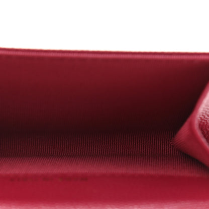 Chanel Caviar Quilted Flap Card Holder Wallet Dark Pink 5 of 9