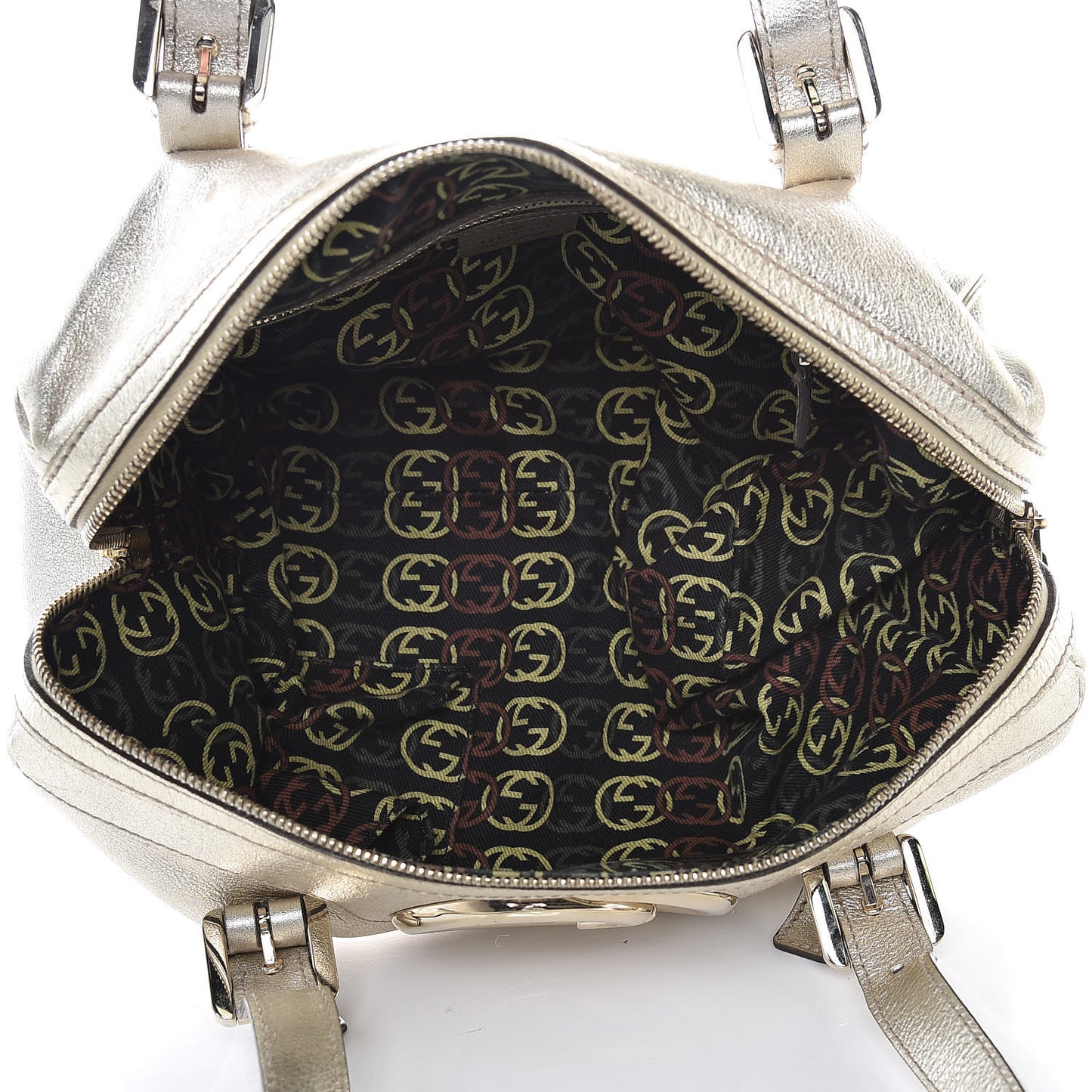 Metallic Calfskin Small Britt Boston Gold