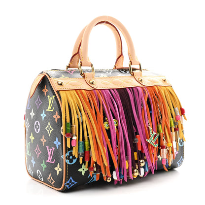Louis Vuitton Monogram Multicolor Fringe Speedy 25 Black 3 of 11