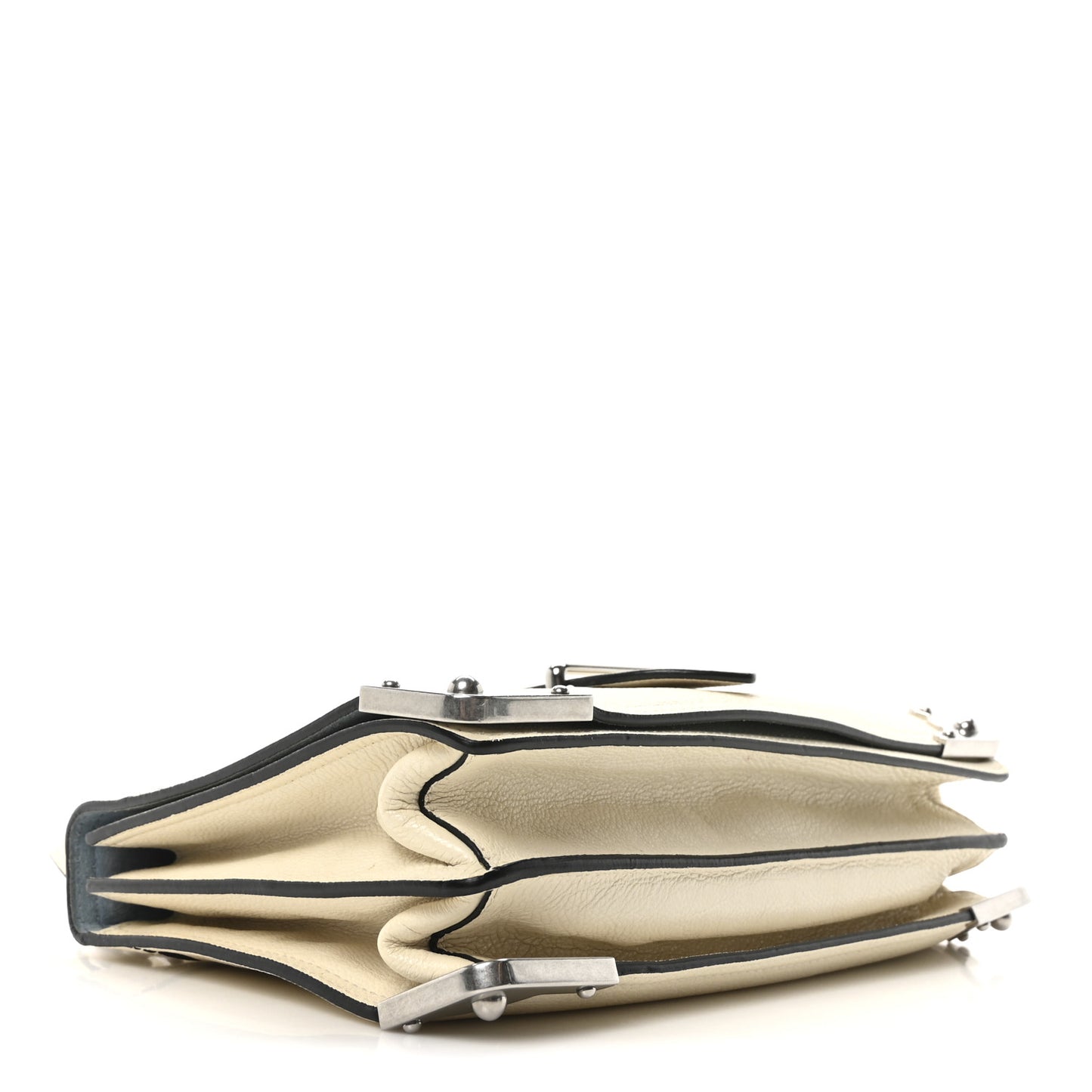 Glace Calfskin Large Soft Cahier Bag White