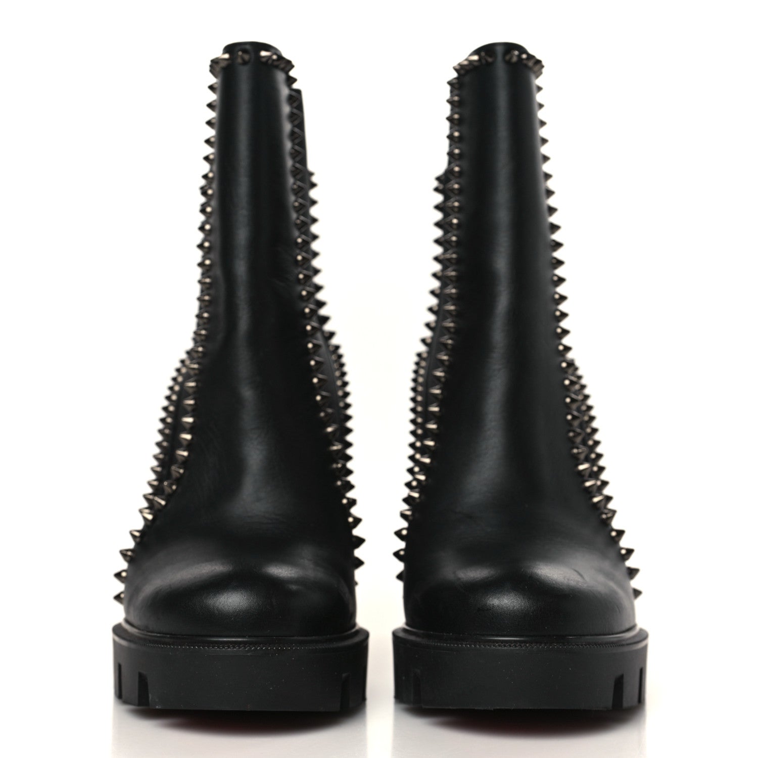 Christian Louboutin Nappa Out Line Spike Lug 100 Boots 37.5 Black 2 of 8