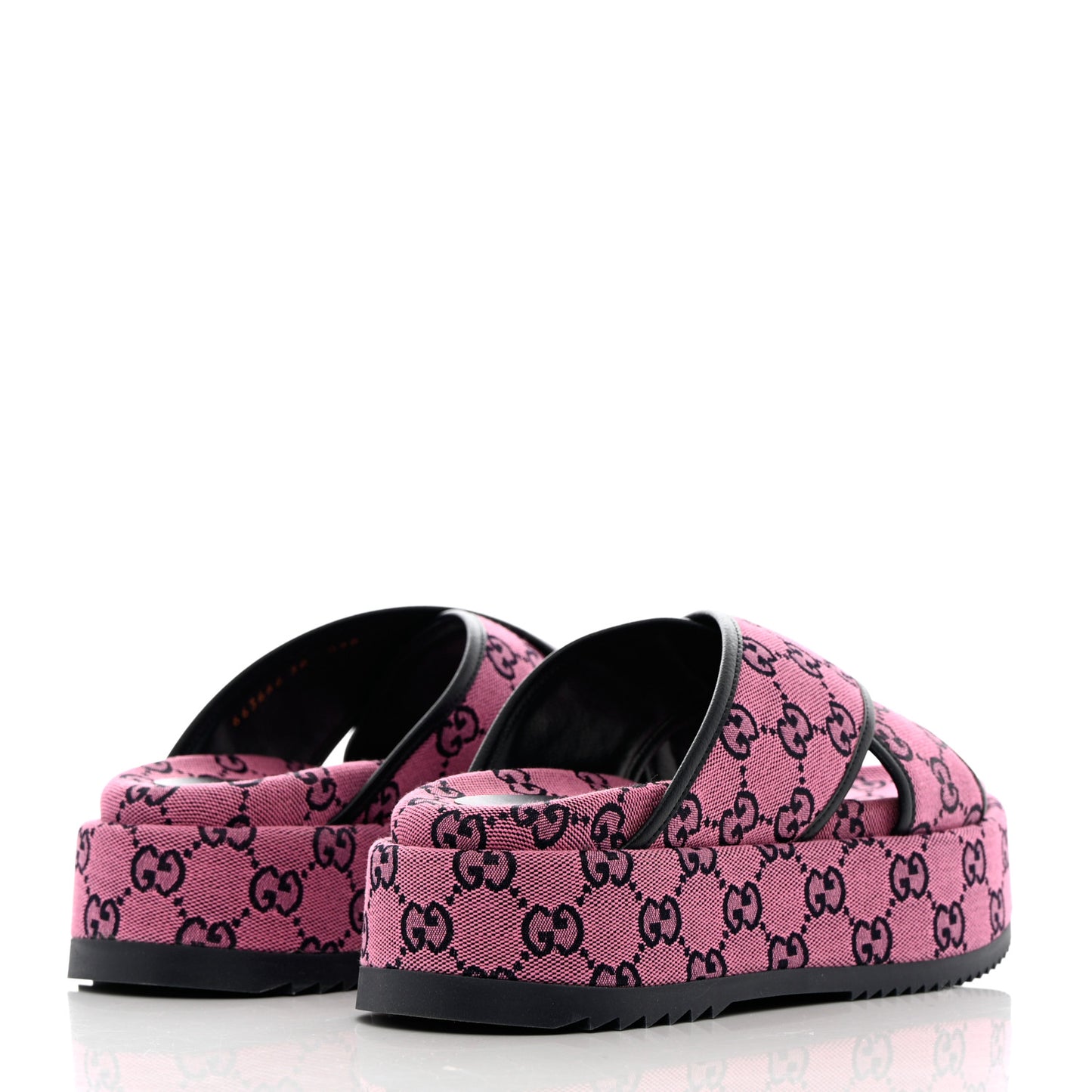 Monogram Multicolor Criss Cross Platform Slide Sandals 39 Pink Blue