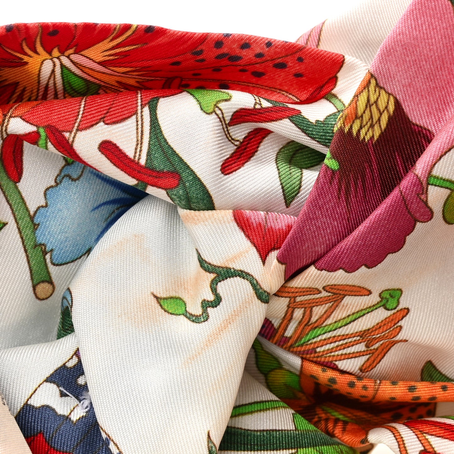 Silk Floral Headband S White Multicolor