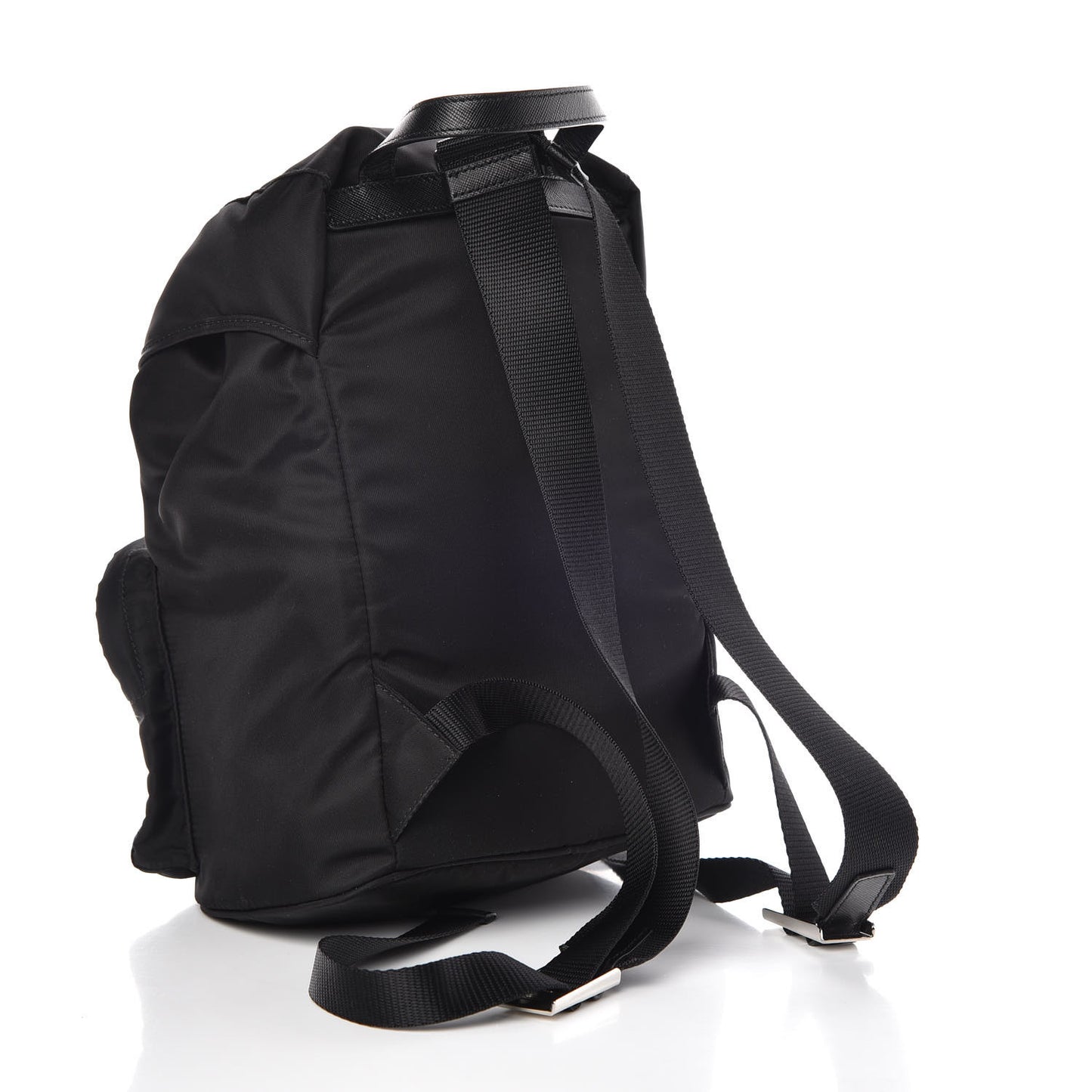 Nylon Vela Double Buckle Backpack Black