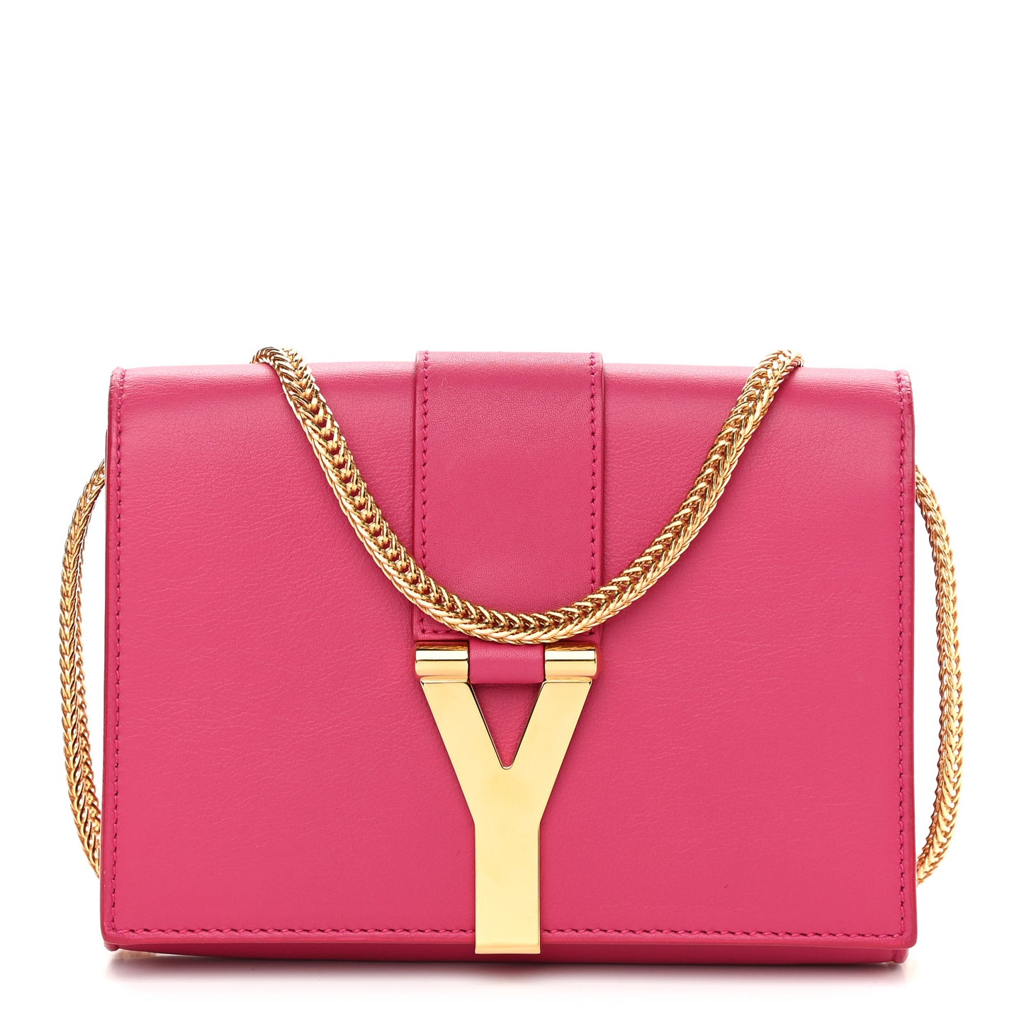 Calfskin Mini Y Ligne Crossbody Pochette Bag Fuchsia