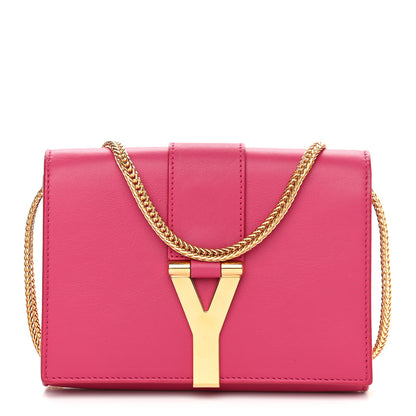 Saint Laurent Calfskin Mini Y Ligne Crossbody Pochette Bag Fuchsia 1 of 8