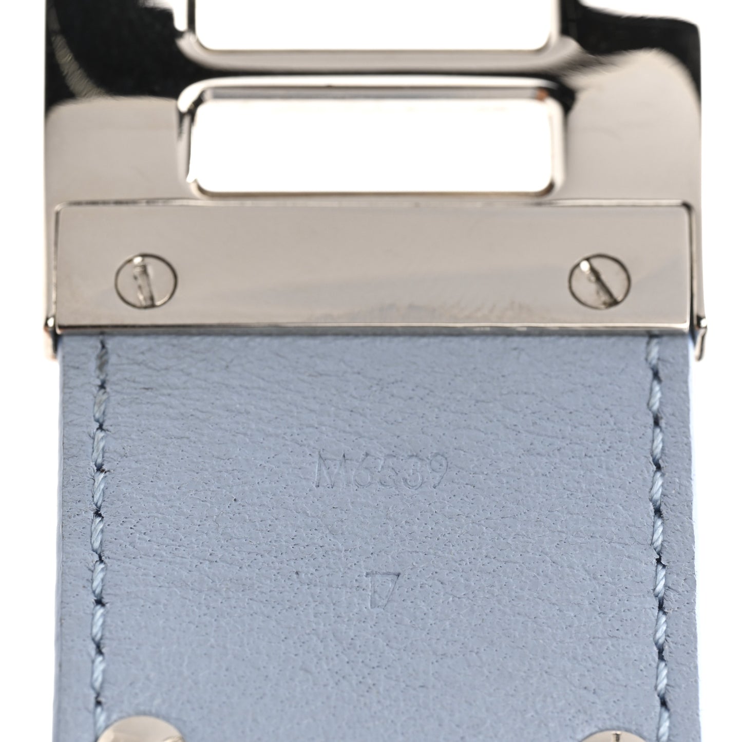 Calfskin So LV Cuff Bracelet 17 Light Blue