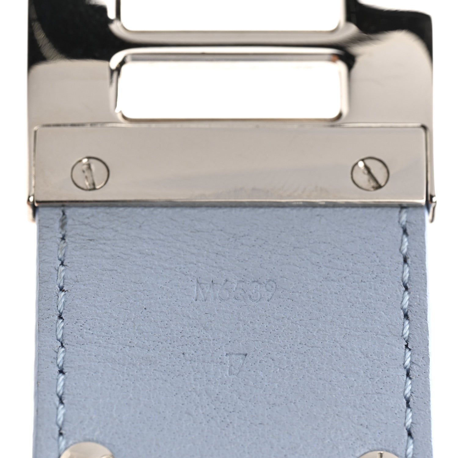 Louis Vuitton Calfskin So LV Cuff Bracelet 17 Light Blue 6 of 7