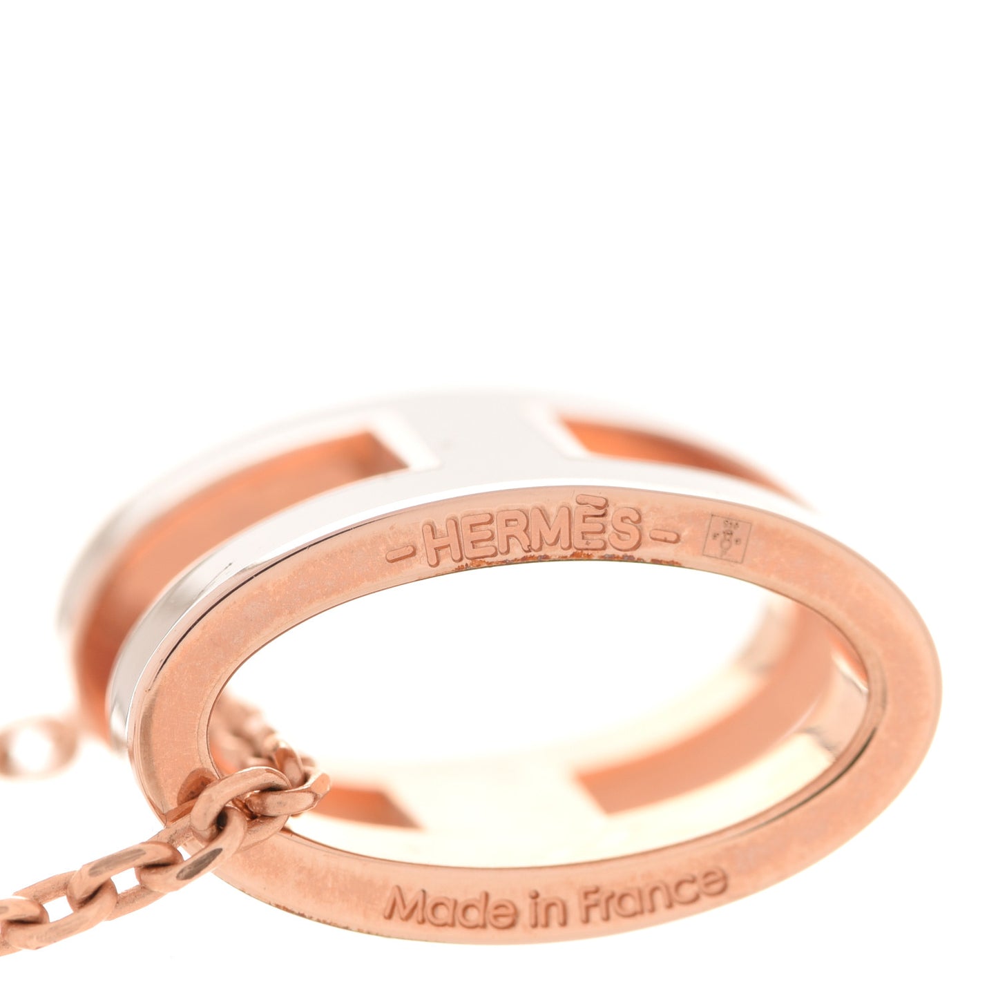 Lacquered Rose Gold Pop H Pendant Necklace Marron Glace