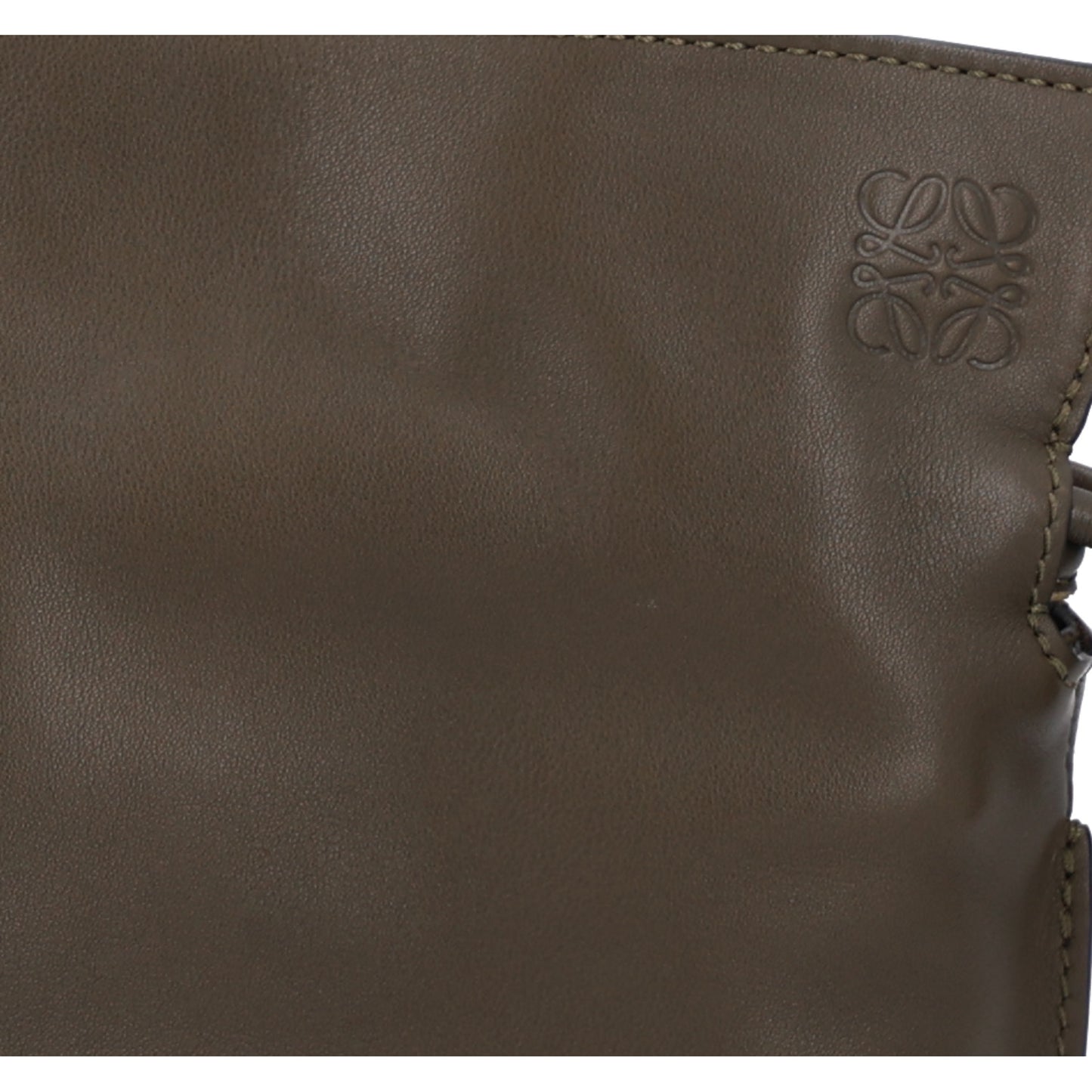 Calfskin Mini Flamenco Knot Clutch Dark Khaki