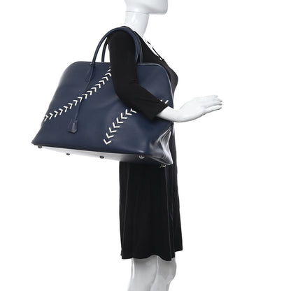 Hermes Evercolor 1923 Bolide 45 Baseball Bag Bleu De Malte Blanc 2 of 13