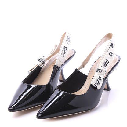 Christian Dior Patent Ribbon J'Adior Slingback 65mm Pumps 36 Black 3 of 8