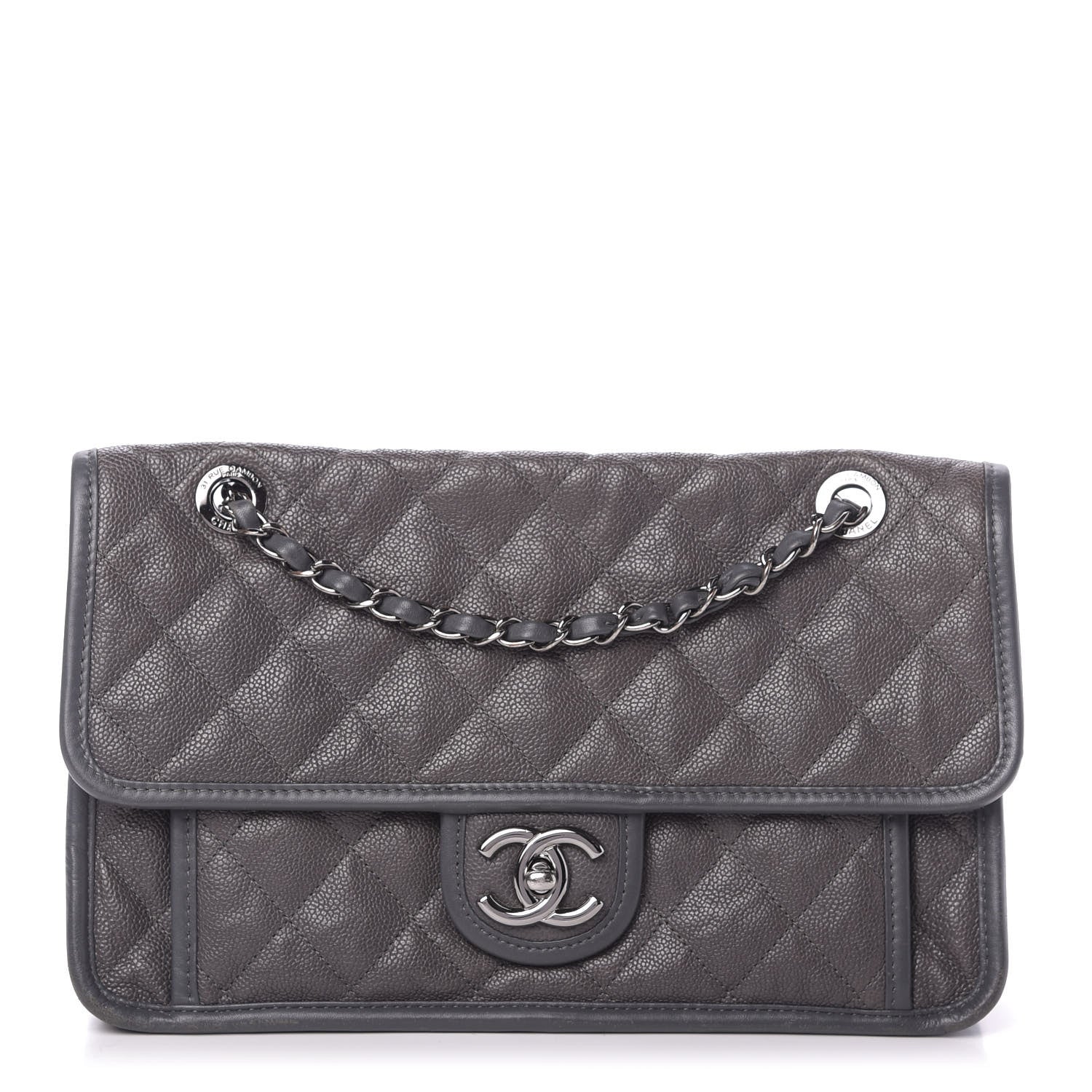 Chanel Caviar Quilted Large French Riviera Flap Dark Grey 1 of 10
