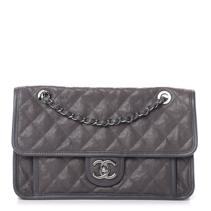 Chanel Caviar Quilted Large French Riviera Flap Dark Grey 1 of 10