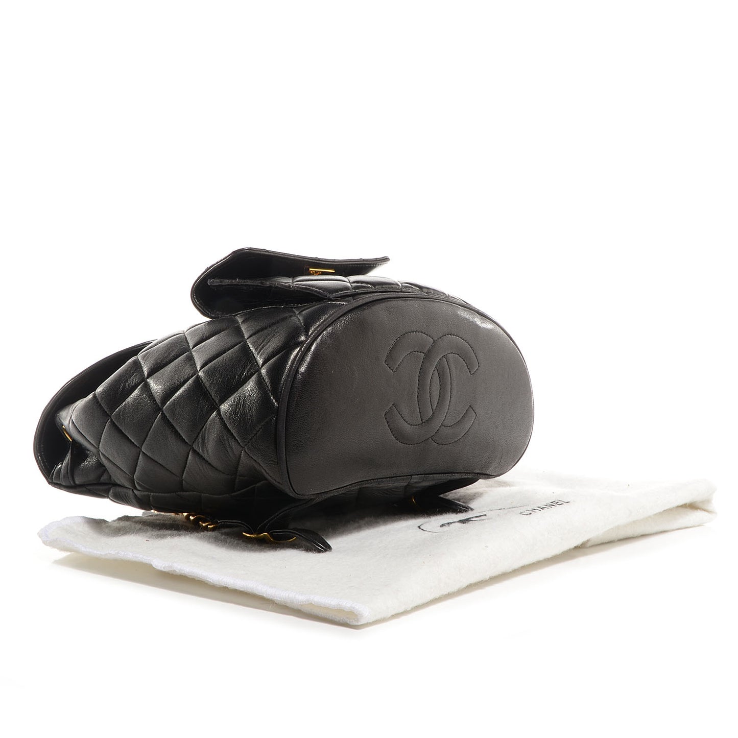 Lambskin Quilted Backpack Black