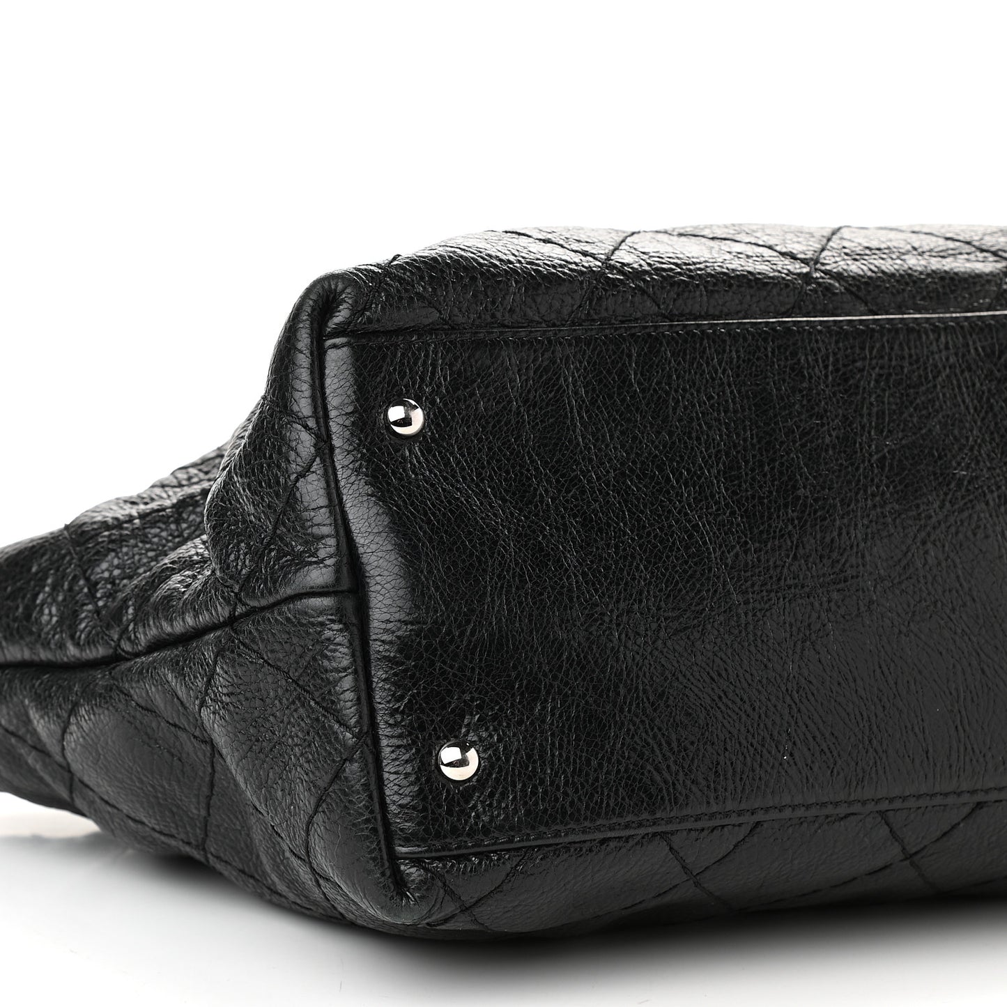 Glazed Calfskin Large On The Road Tote Black