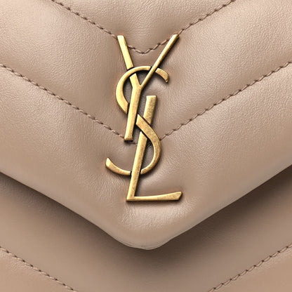 Saint Laurent Calfskin Y Quilted Monogram Toy Loulou Crossbody Bag Latte 8 of 10