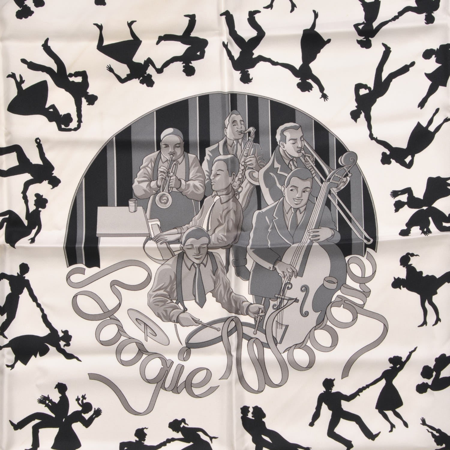 Hermes Silk Boogie Woogie Scarf 90 White 3 of 6