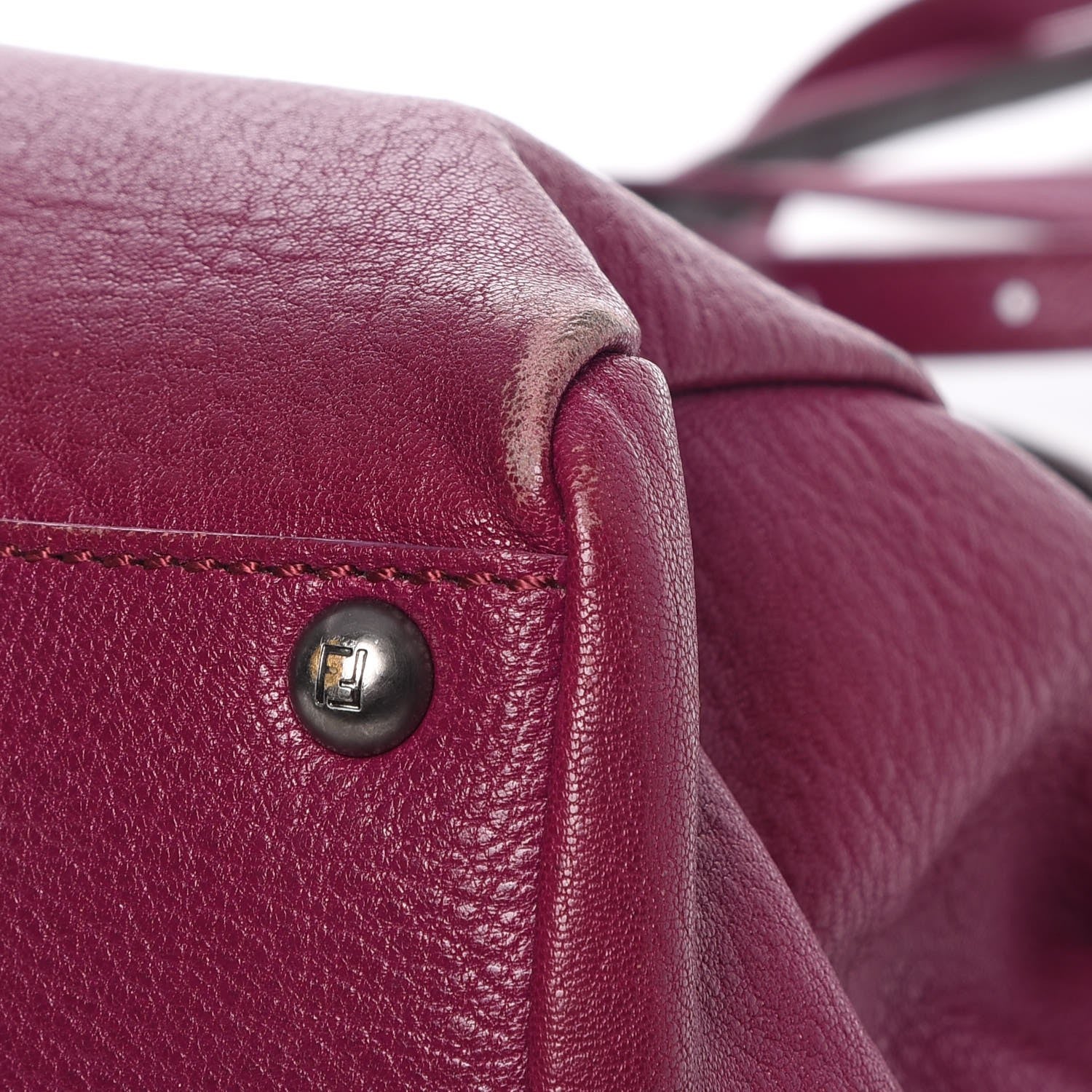 Fendi Goatskin Zucca Medium Peekaboo Iconic Satchel Ciclamino Tobacco Moro 12 of 16