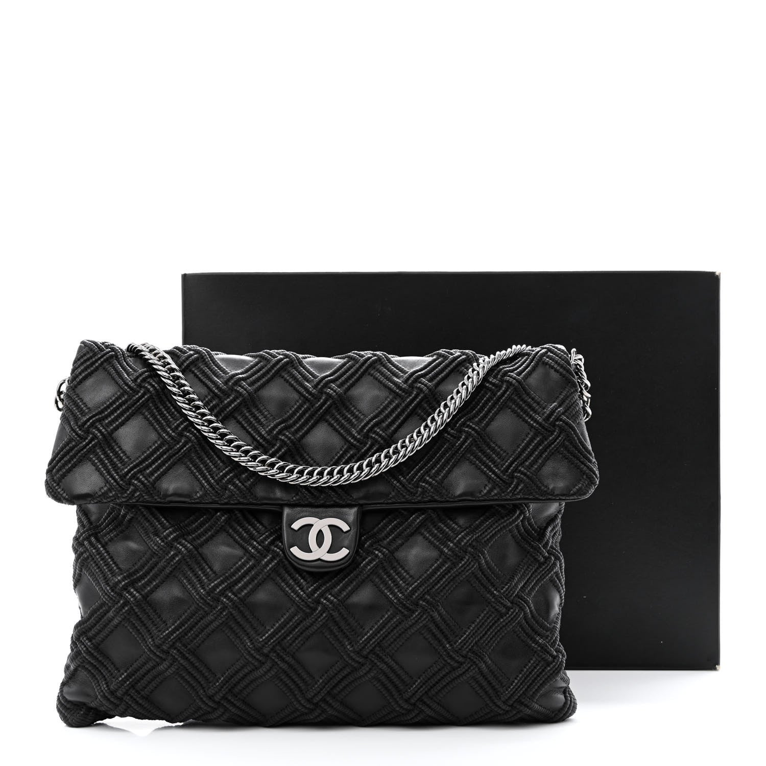 Chanel Lambskin Stitched Large Walk Of Fame Flap Black 11 of 11