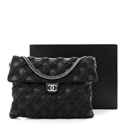 Chanel Lambskin Stitched Large Walk Of Fame Flap Black 11 of 11