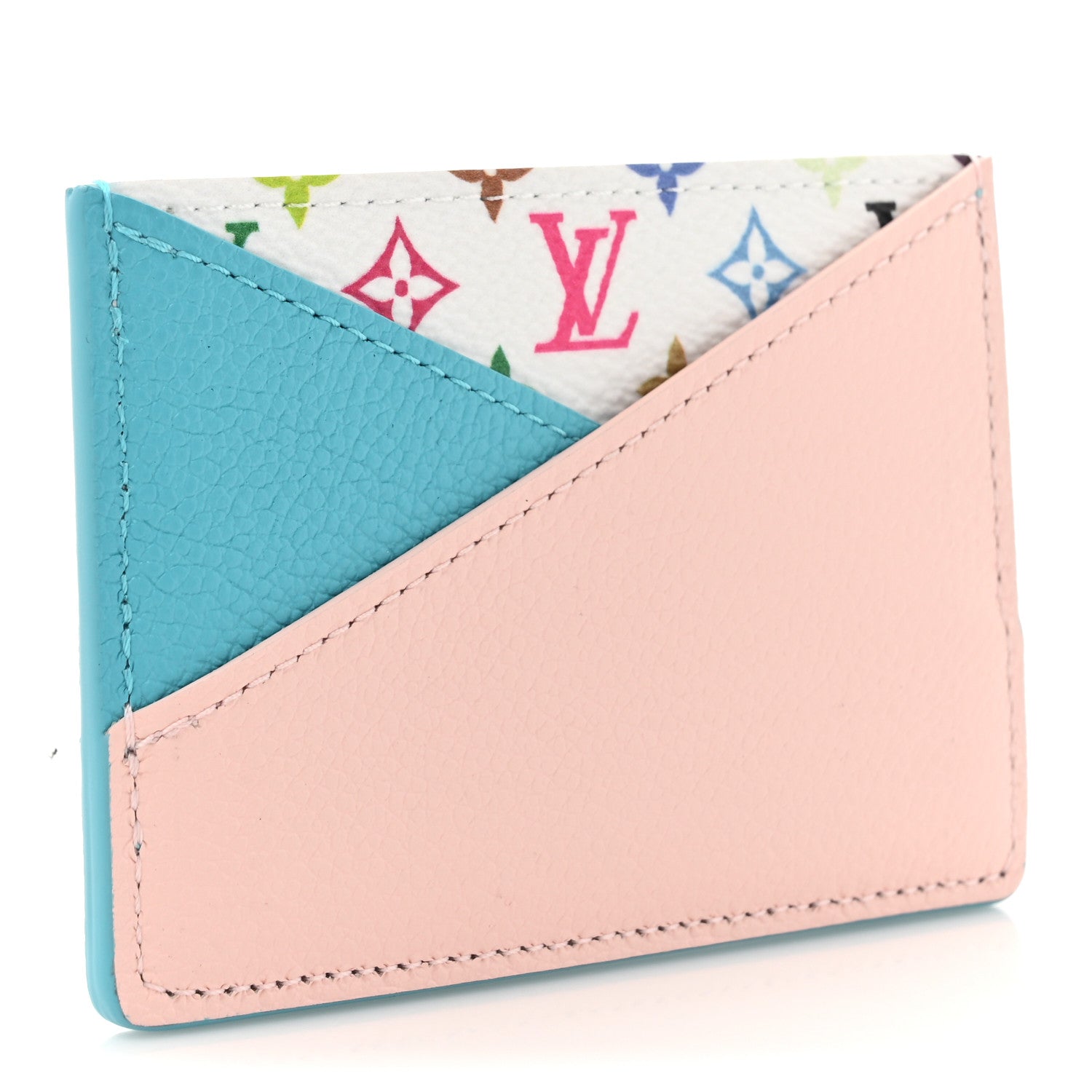 Louis Vuitton LV X TM Monogram Multicolor Criss-Cross Card Holder Kabira Blue Rose 3 of 7