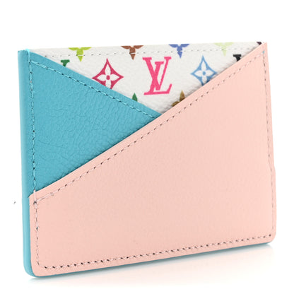 Louis Vuitton LV X TM Monogram Multicolor Criss-Cross Card Holder Kabira Blue Rose 3 of 7