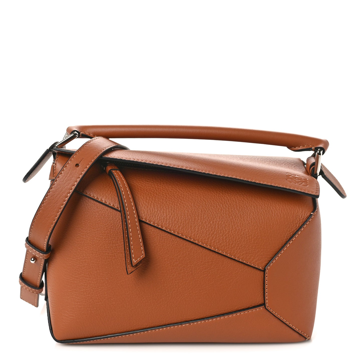 Calfskin Small Puzzle Edge Bag Tan