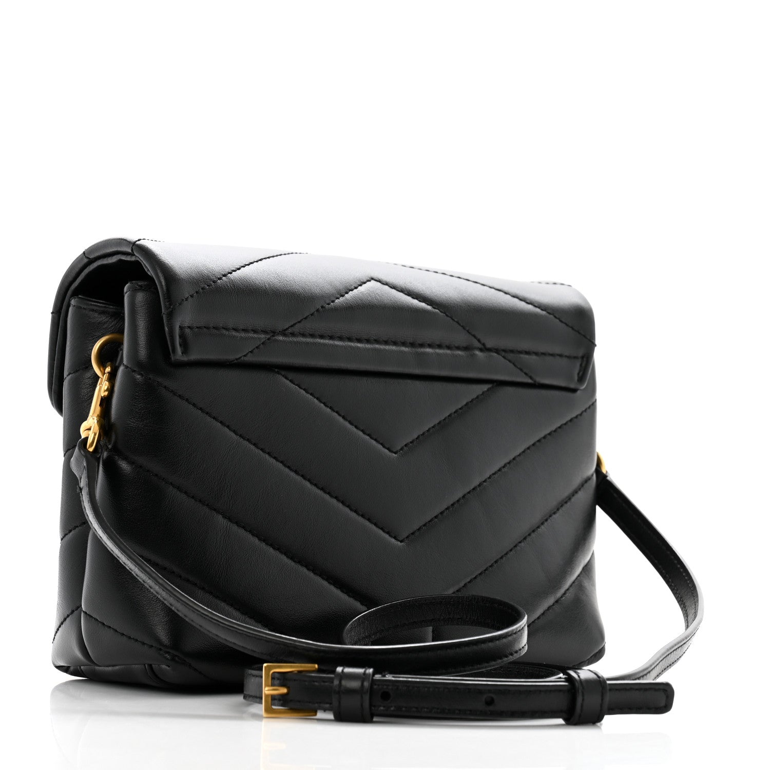 Saint Laurent Calfskin Y Quilted Monogram Toy Loulou Crossbody Bag Black 3 of 12
