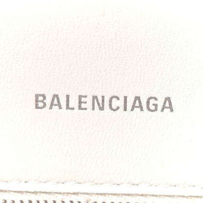 Balenciaga Shiny Calfskin Crocodile Embossed Small Hourglass Top Handle Bag White 5 of 10