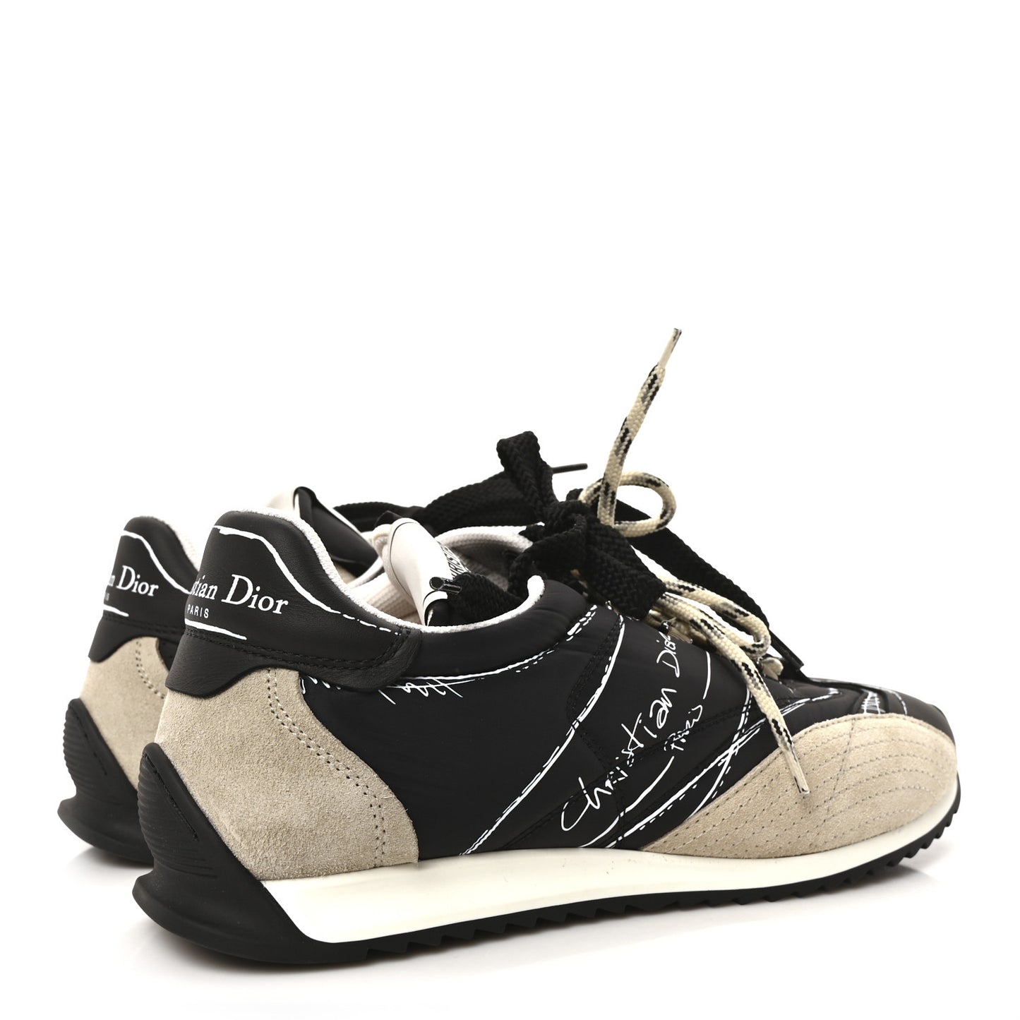 Metallic Lambskin Suede Womens D-Sketch Sneakers 39 Steel 38.5 Black
